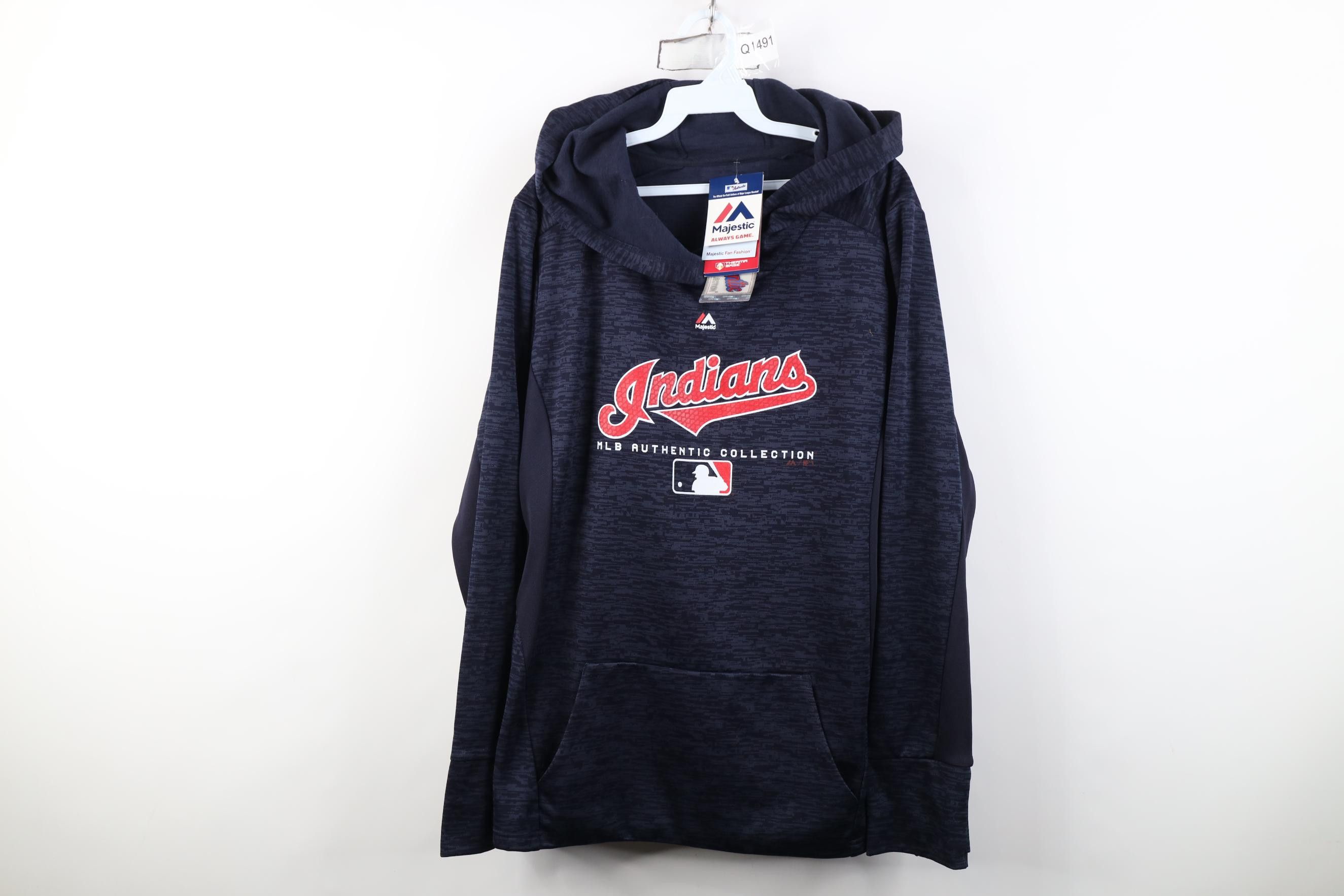 Majestic Deadstock Vintage Majestic Base Indians Baseball Hoodie Size XL / US 12-14 / IT 48-50 - 1 Thumbnail