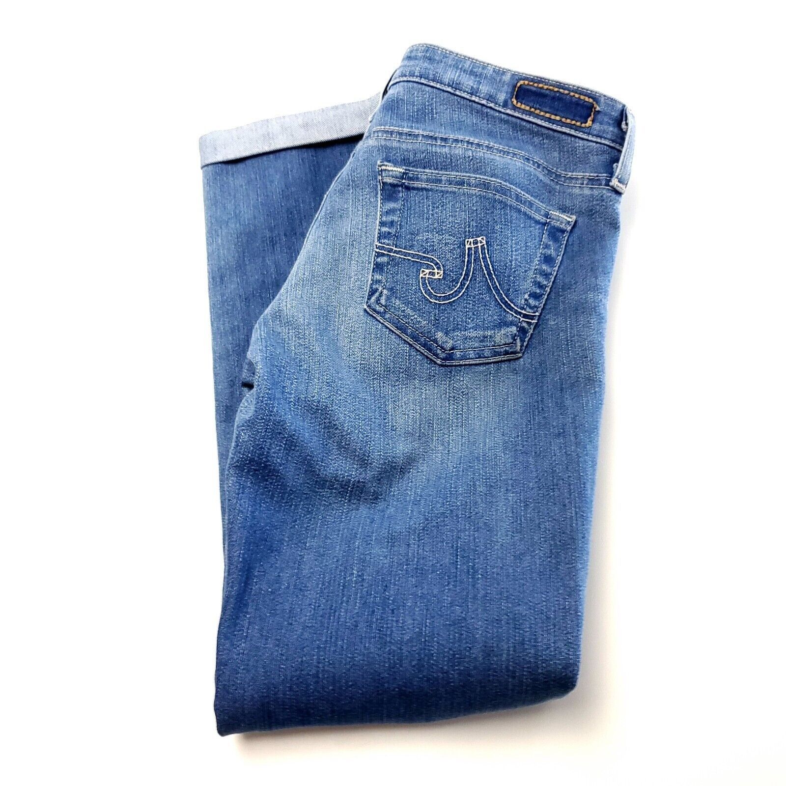 AG Adriano Goldschmied AG Adriano Goldschmied The Silt Roll-Up Denim Blue Jeans 28 Size 28" / US 6 / IT 42 - 1 Thumbnail