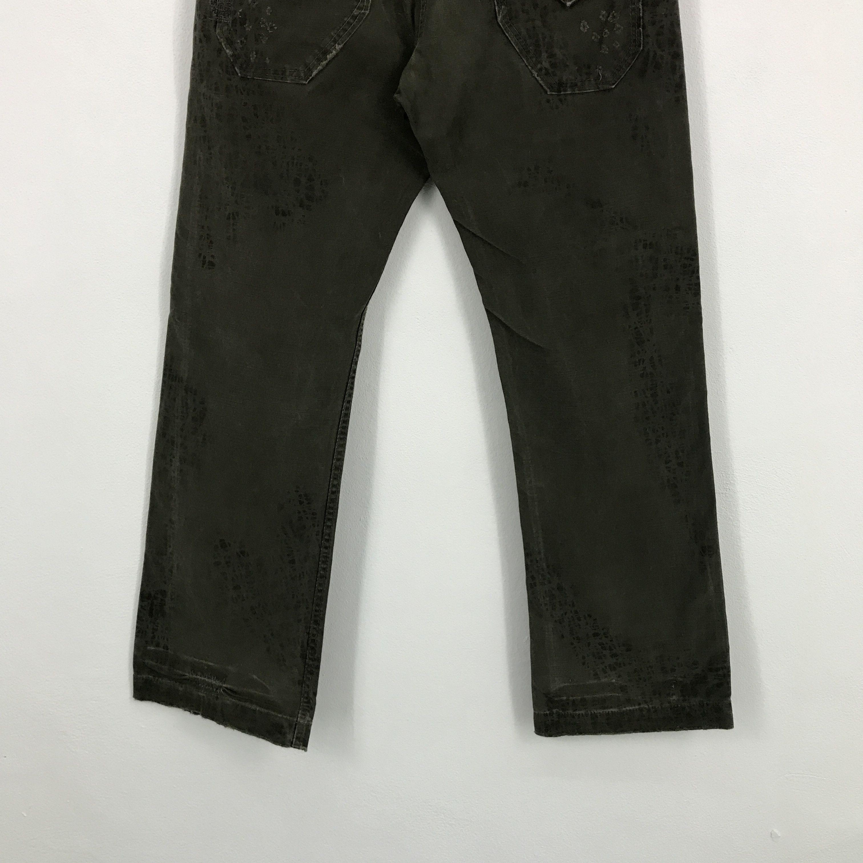 Edwin × Japanese Brand Flared Edwin Japan distressed bootcut style green jean Size US 30 / EU 46 - 6 Thumbnail