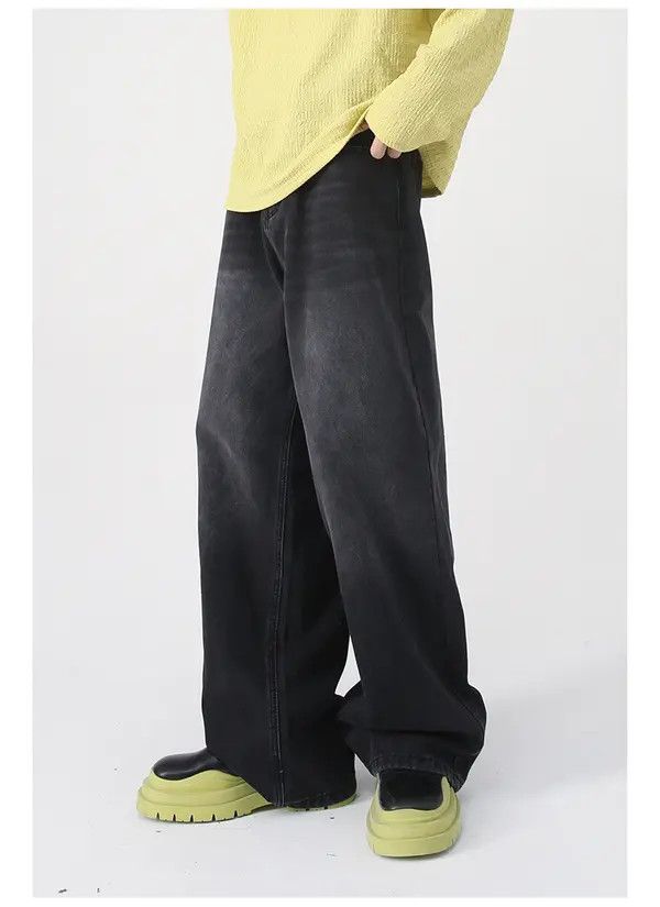 Japanese Brand Japanese black vintage loose loose straight jeans Size US 34 / EU 50 - 2 Thumbnail