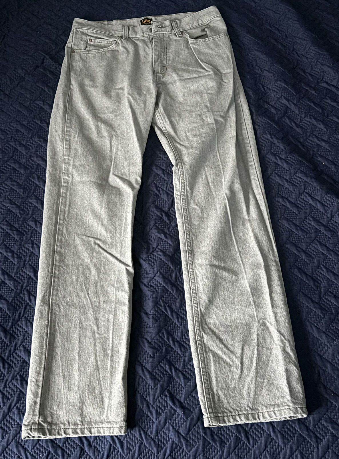 Lee Lee Regular Fit Grey Denim Jeans Size US 33 - 1 Thumbnail