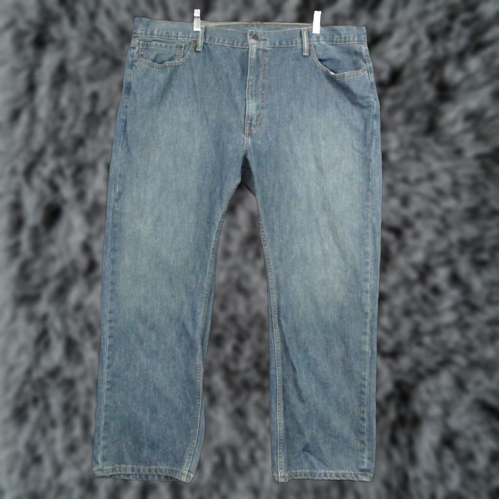 Levi's VINTAGE Levis 559 Jeans 42x30 Relaxed Straight Leg Whiskered Distressed Denim Cotton Blue Levi's 500 Series Mens Jeans Size US 42 / EU 58 - 1 Thumbnail