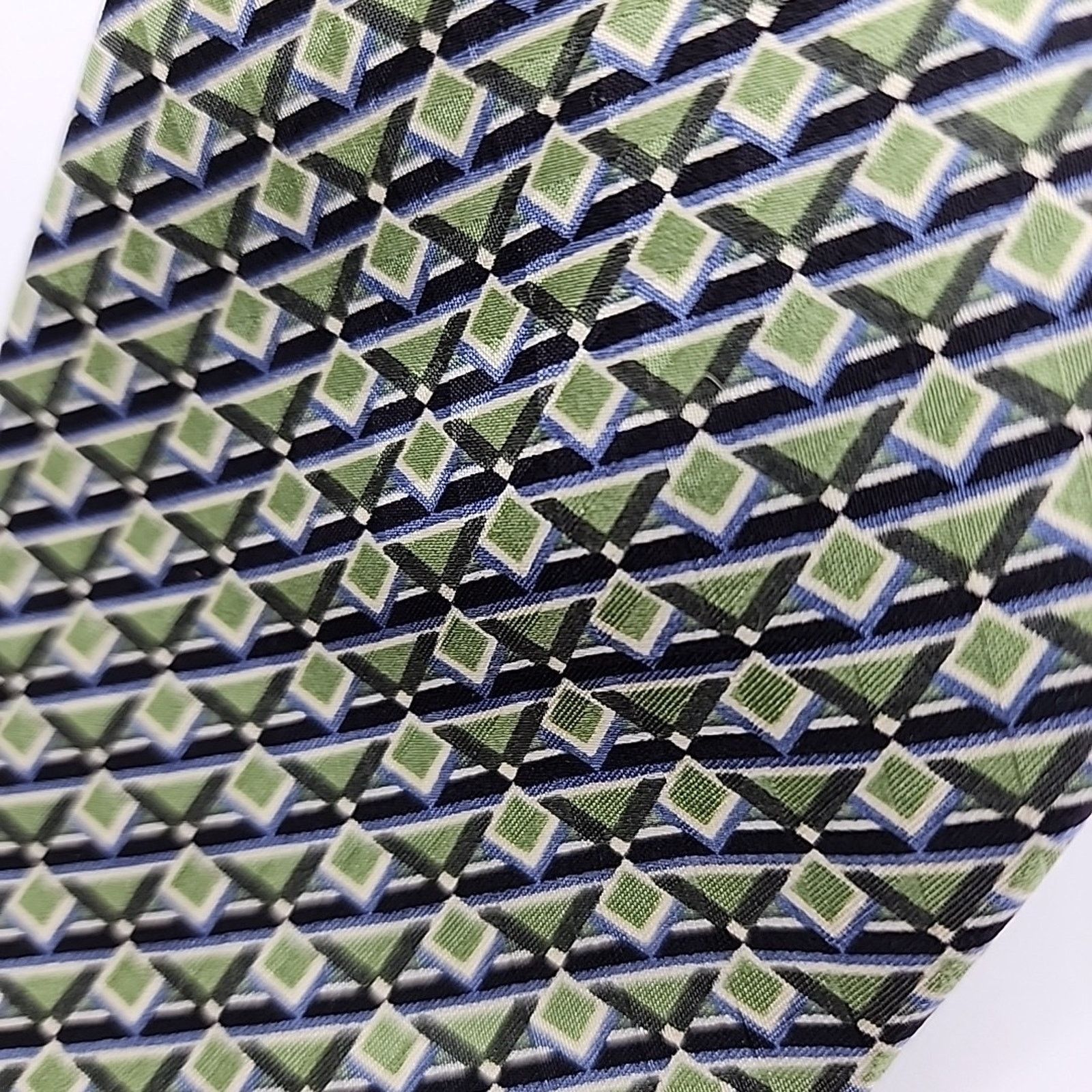 Other Carlos Devenezia Green Geometric Silk Necktie - Like New Size ONE SIZE - 4 Thumbnail