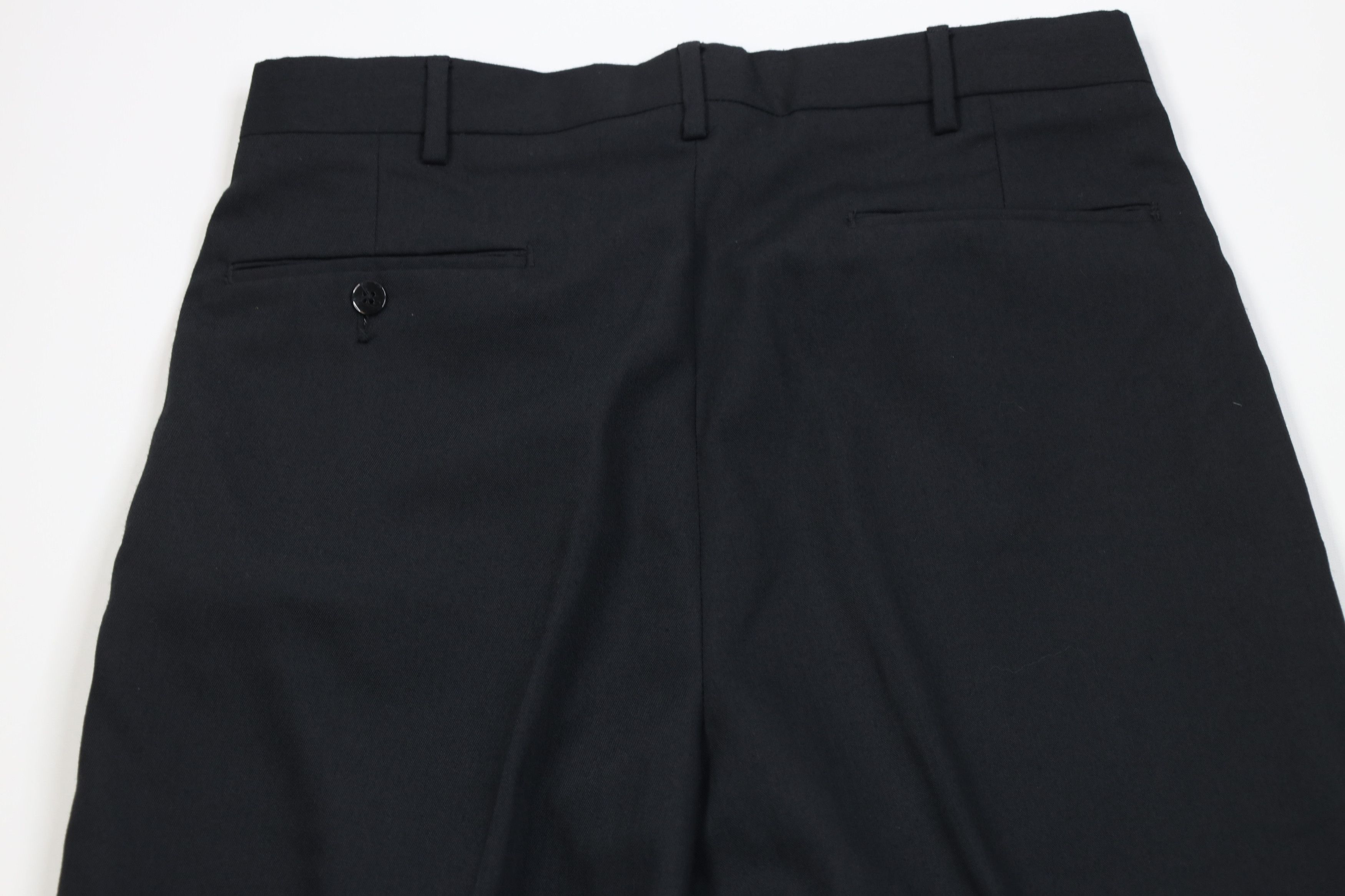Vintage Vintage 90s Gabardine Blend Knit Wide Leg Chino Pants Black Size US 32 / EU 48 - 10 Thumbnail