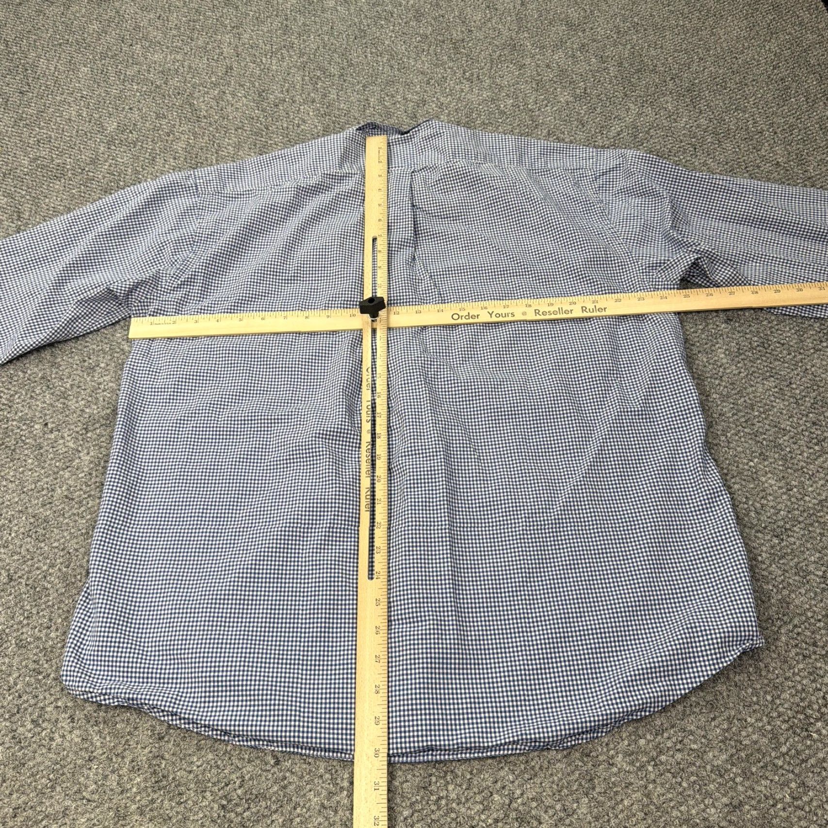 Faconnable Faconnable Shirt Mens Large Blue White Gingham Check Button Down Cotton Size US L / EU 52-54 / 3 - 6 Thumbnail