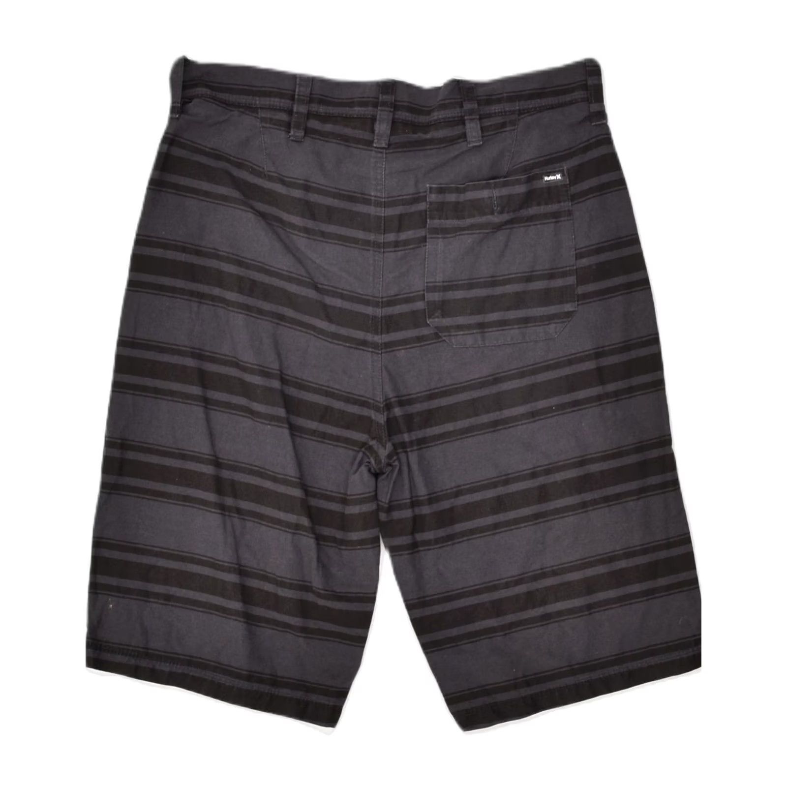 Hurley HURLEY Mens Chino Shorts Grey Striped Cotton W29 Small Size US 29 - 2 Thumbnail