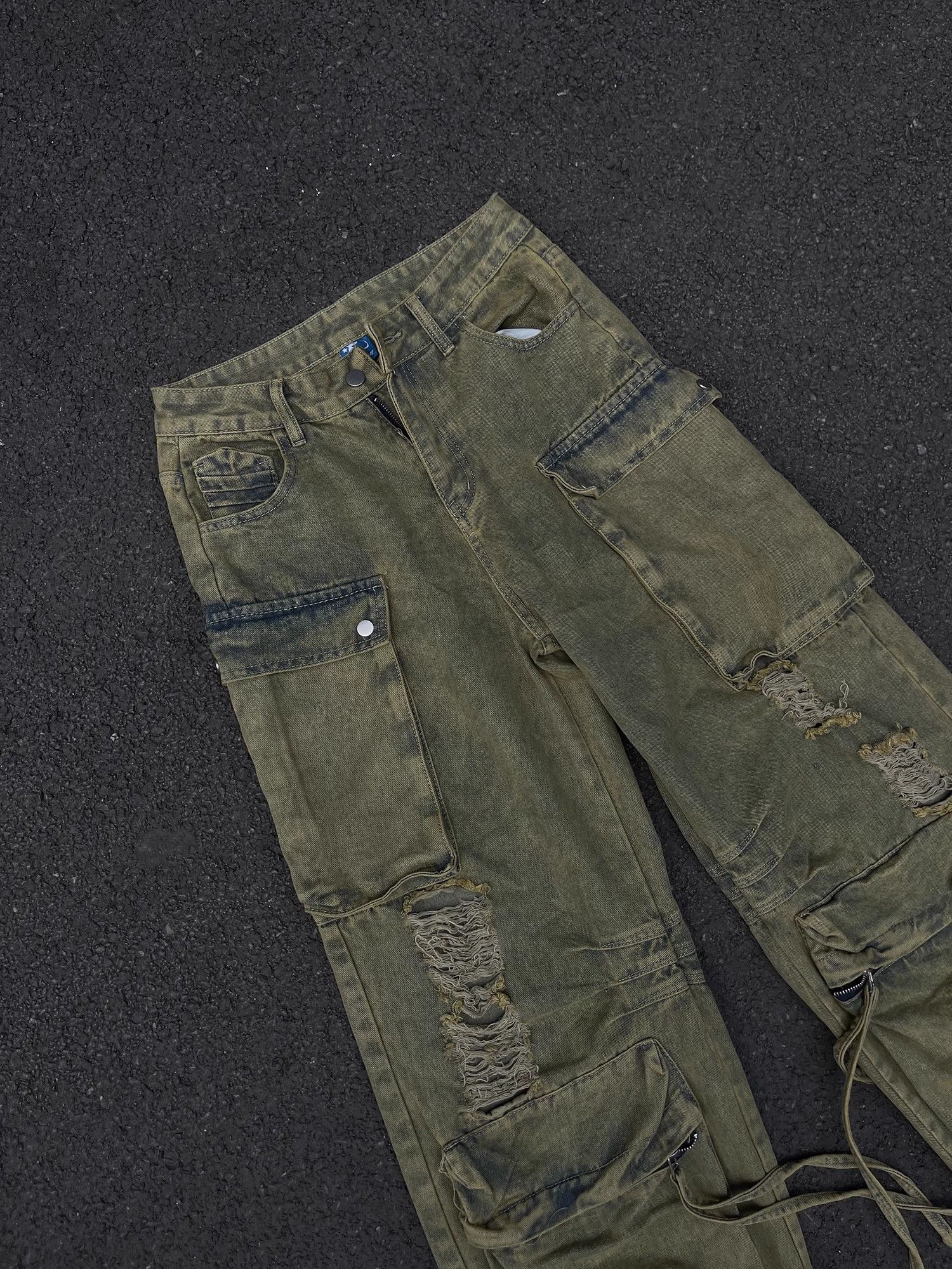 Japanese Brand Hip hop ripped wide leg jeans Size US 32 / EU 48 - 9 Thumbnail