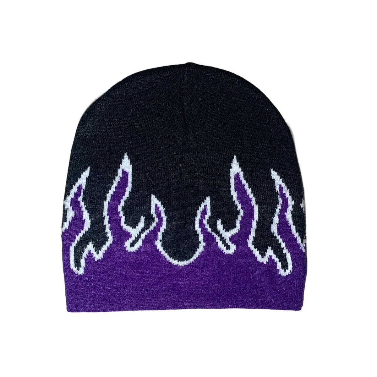 Other Purple Flame Knitted Streetwear Beanie Size ONE SIZE - 1 Thumbnail