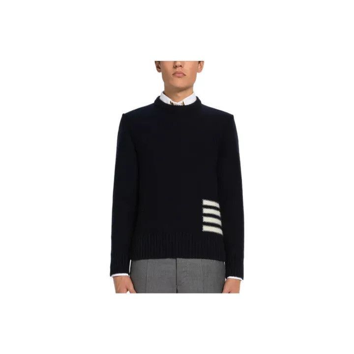 Other Thom Browne Navy Wool Crewneck Sweater -2507 Size US M / EU 48-50 / 2 - 7 Thumbnail