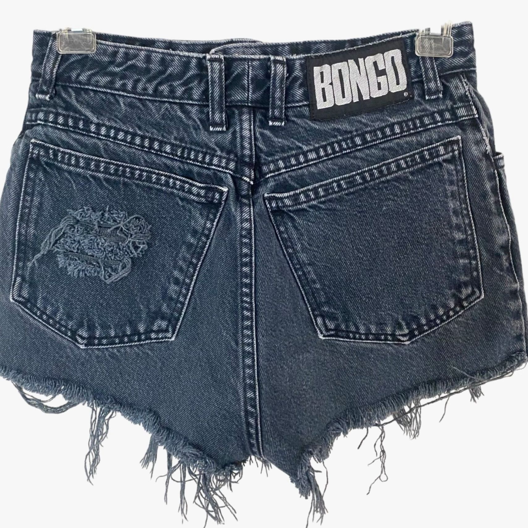 Vintage VINTAGE Bongo Denim Shorts Womens 7 Black Cut-Off High-Rise Distressed 100% Cotton USA Womens Size 28" / US 6 / IT 42 - 4 Thumbnail