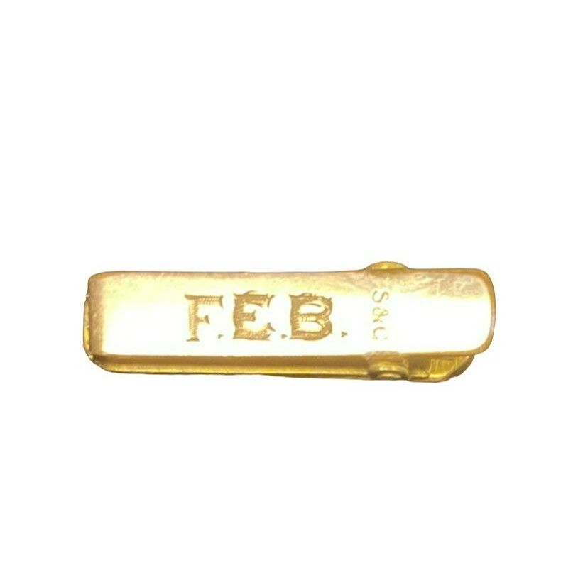 Other Vintage Gold Tone Engraved "F.E.B." Monogramed Tie Clip By S Size ONE SIZE - 2 Thumbnail