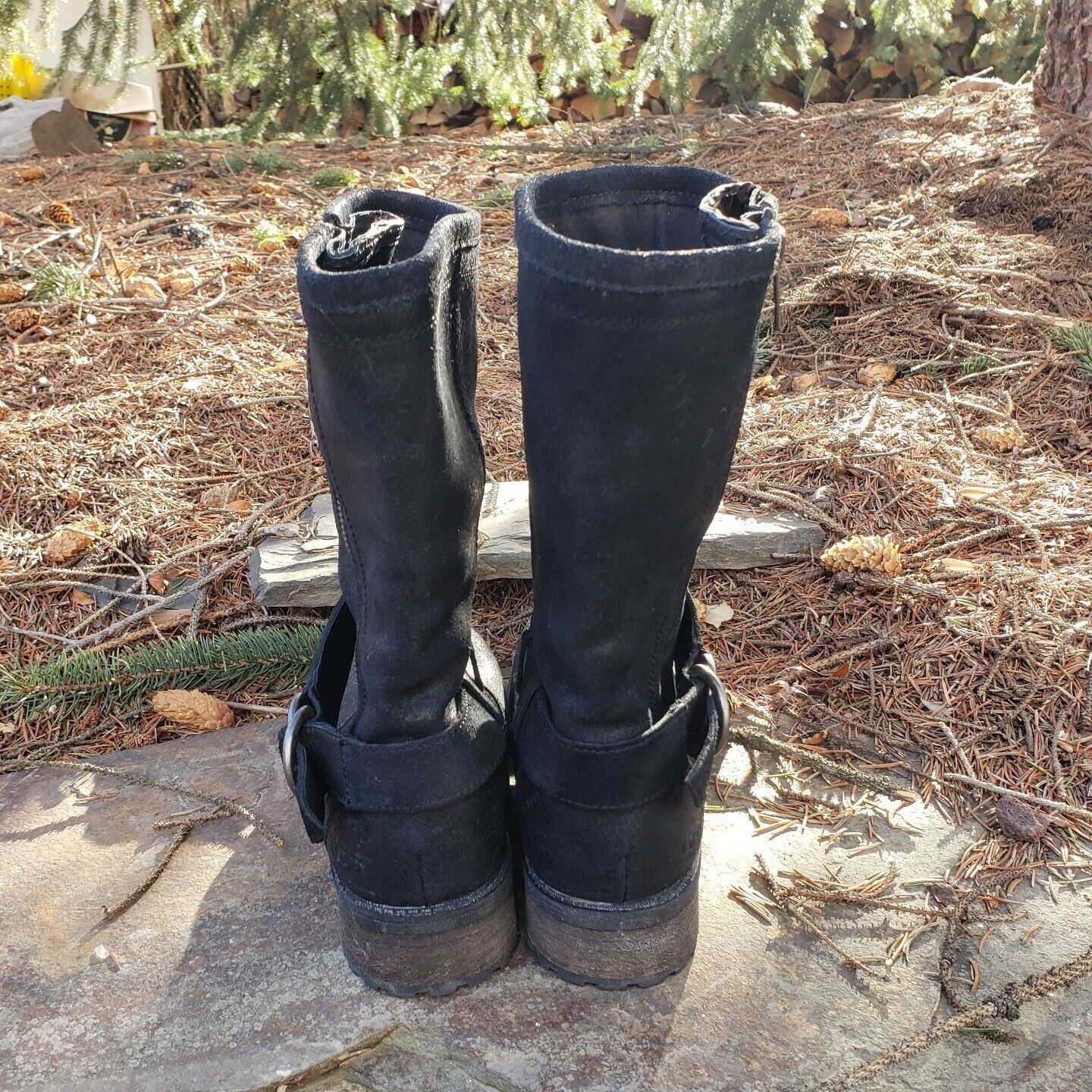 Ugg UGG Silva Moto Boots Black Suede Leather Buckle Australia Wo Size US 7 / IT 37 - 4 Thumbnail