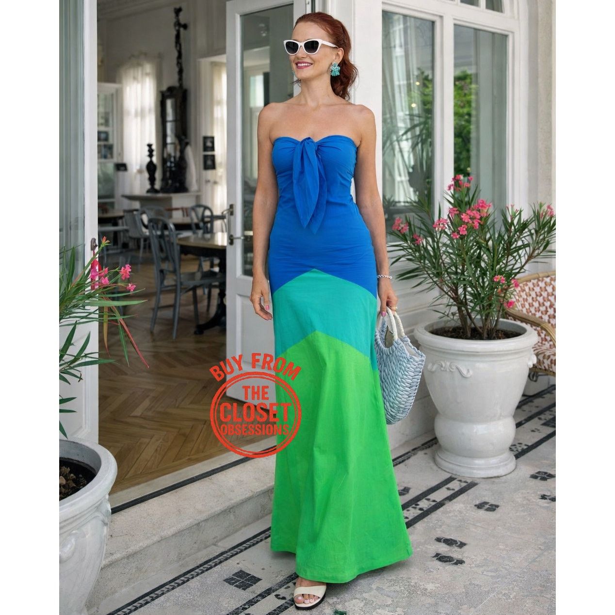 Mango Mango x Simon Miller Colorblock Strapless Maxi Dress NWT Size S / US 4 / IT 40 - 13 Thumbnail