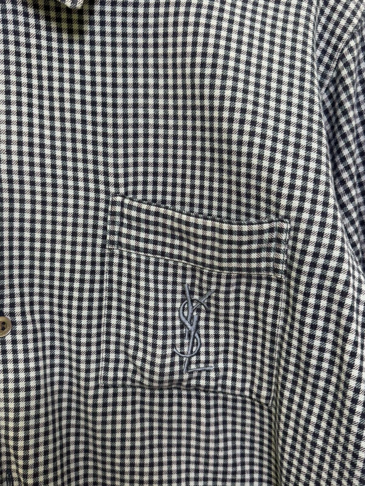 Yves Saint Laurent YSL Flannel Logo Shirt Size US L / EU 52-54 / 3 - 6 Thumbnail