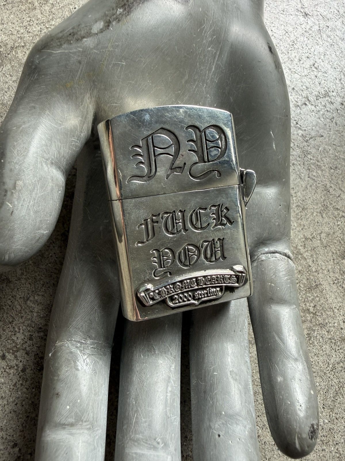 Chrome Hearts CHROME HEARTS RARE CEMETERY NY FUCK YOU ZIPPO LIGHTER CASE Size ONE SIZE - 2 Thumbnail