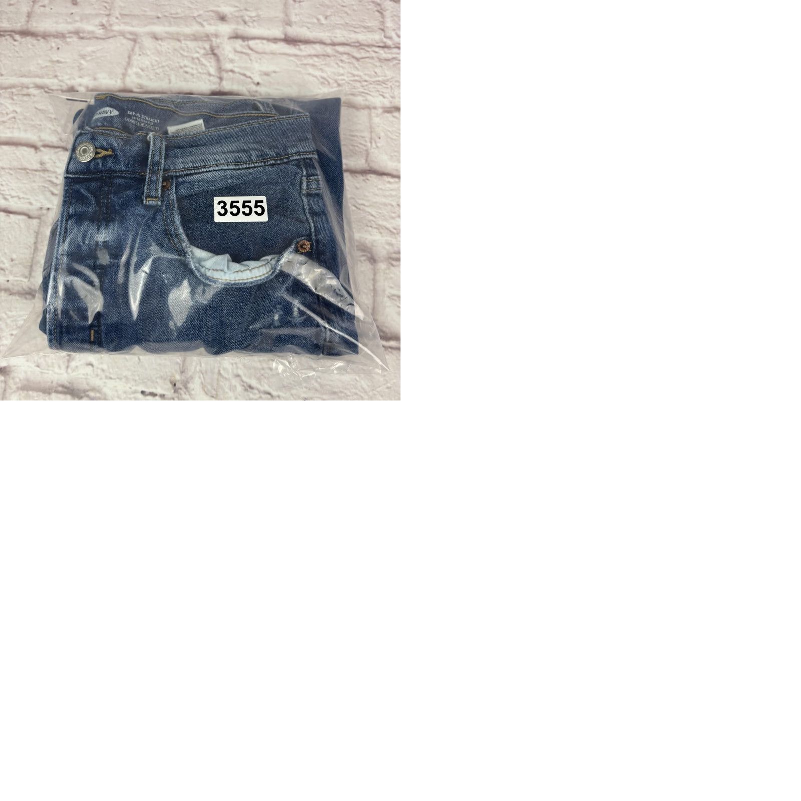 Old Navy Old Navy Jeans Womens 8 Blue Sky-Hi Straight Extra High Rise Distressed Denim Medium Blue 27 Inseam 27 In Womens Jeans Size 30" / US 8 / IT 44 - 10 Thumbnail