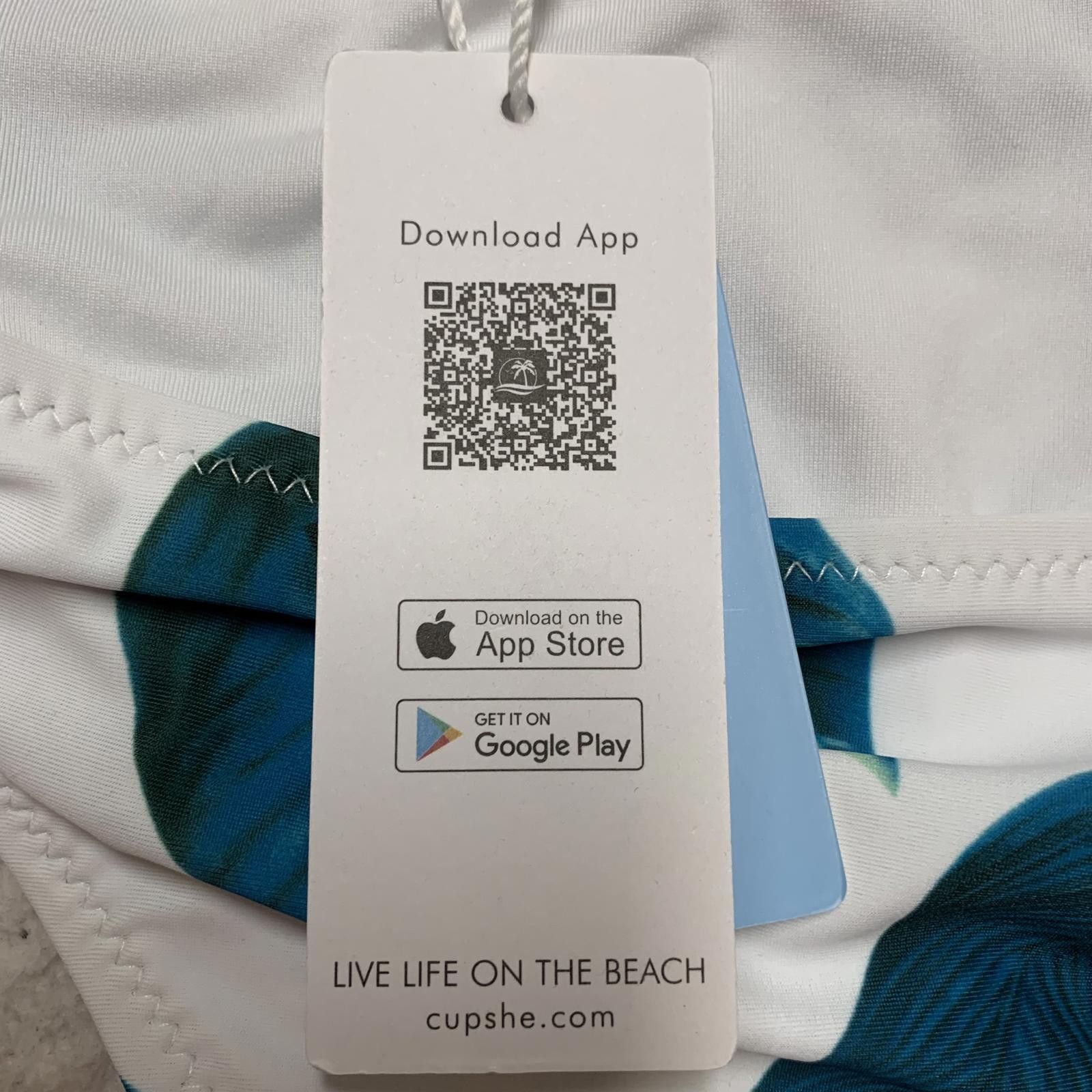 Other Cupshe Women's Size M Bikini Bottoms with Blue Leaf Print Size ONE SIZE - 6 Thumbnail