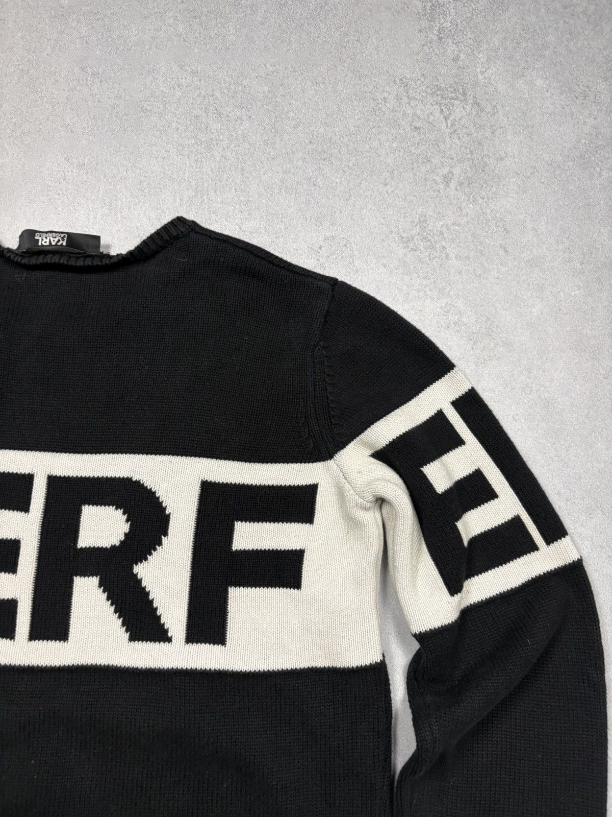 Karl Lagerfeld Karl Lagerfeld Logo Knit Sweater Black Big Graphic S-M Size US S / EU 44-46 / 1 - 20 Thumbnail