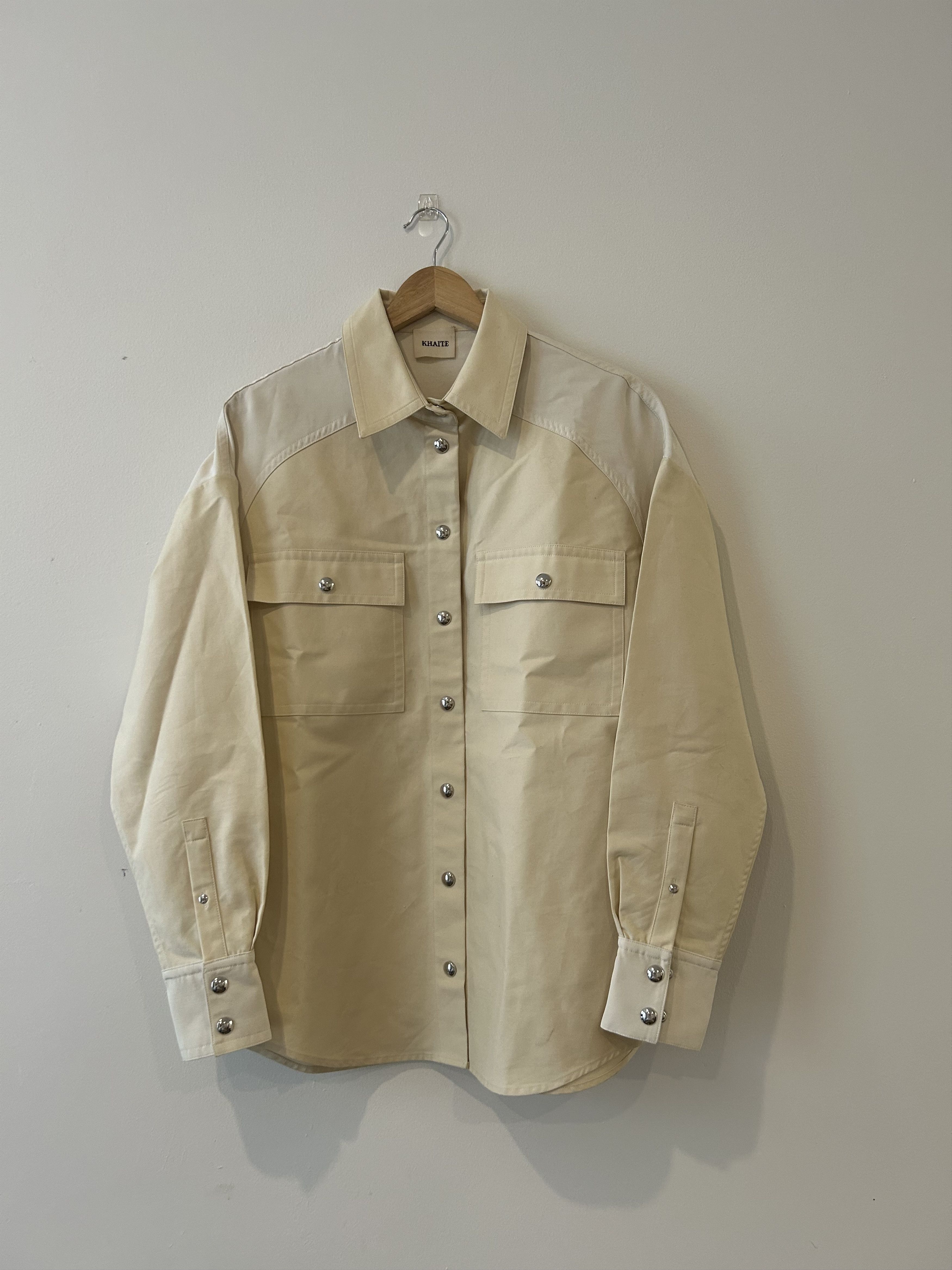 image of Khaite Unisex Cotton / Viscose Work Shirt in Off White, Women's (Size Small)