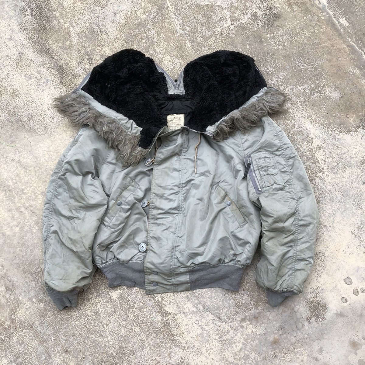 Alpha Industries × Vintage ALPHA INDUSTRIES N-2B Attached Hood Flight Jacket Size US XL / EU 56 / 4 - 1 Thumbnail