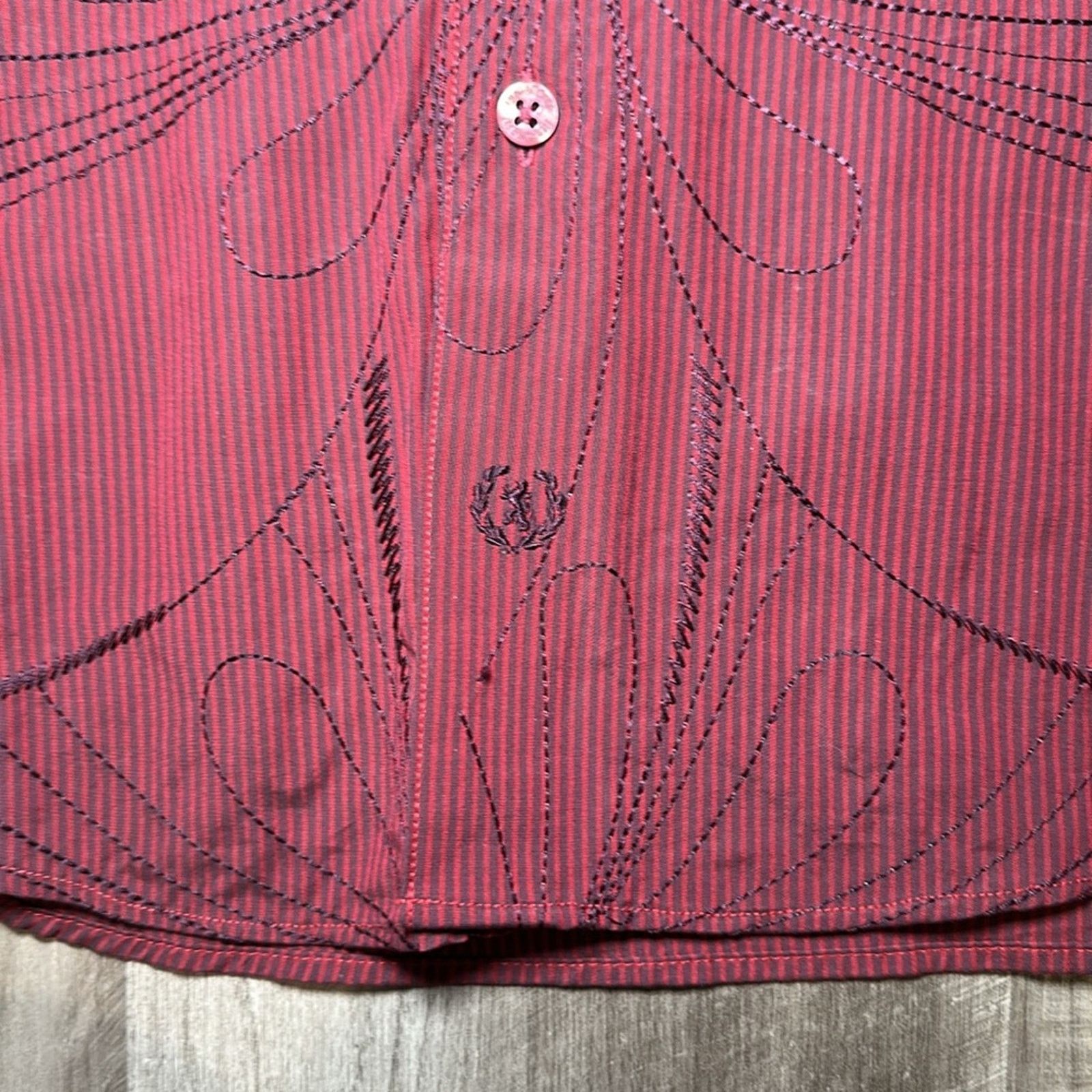 BUGATCHI Bugatchi Uomo Floral Stitched Long Sleeve - Large Size US L / EU 52-54 / 3 - 5 Thumbnail