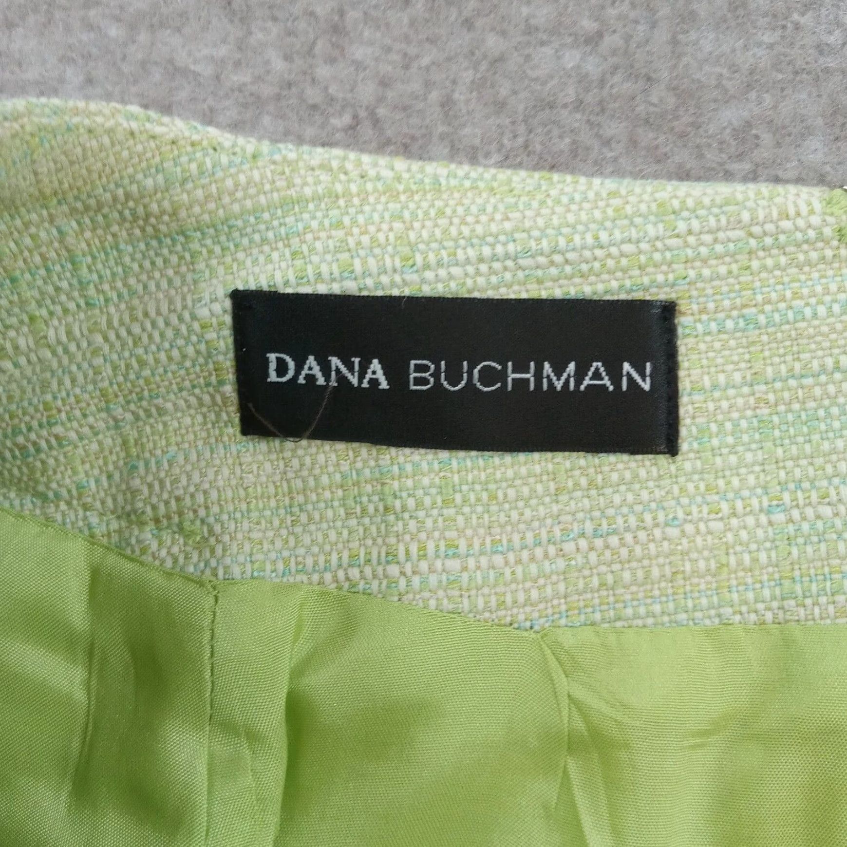 Vintage Dana Buchman Green Knee Length Lined A-Line Skirt Womens 8 Cotton Casual Size 30" / US 8 / IT 44 - 7 Thumbnail