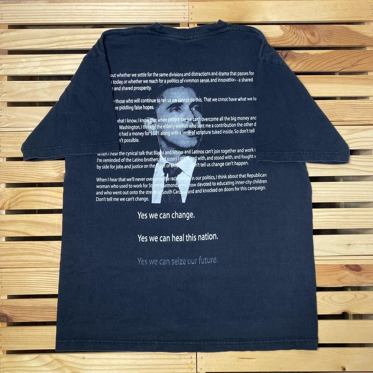 Griffin Barack Obama Faded Black Y2K Political Rap Tee Size XL Size US XL / EU 56 / 4 - 2 Thumbnail