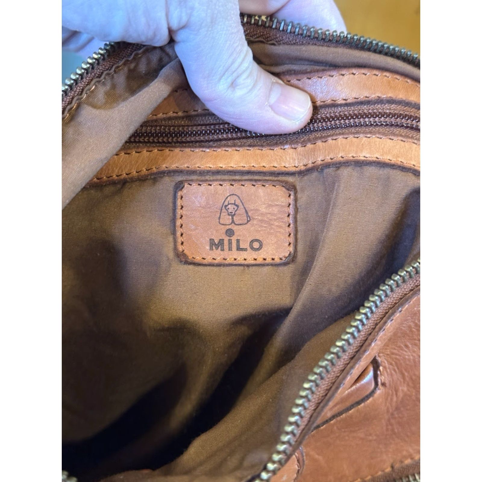 Vintage Milo Luna Cognac Leather Crossbody Bag Medium Size ONE SIZE - 6 Thumbnail