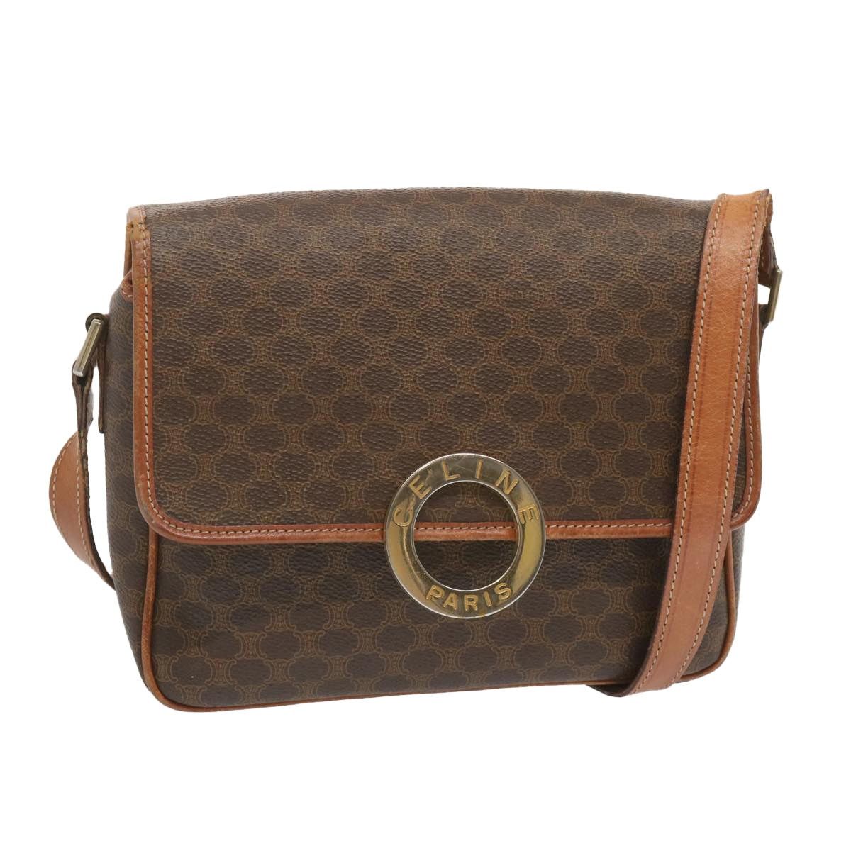 Celine CELINE Macadam Canvas Shoulder Bag Pvc Leather Brown Size ONE SIZE - 1 Thumbnail