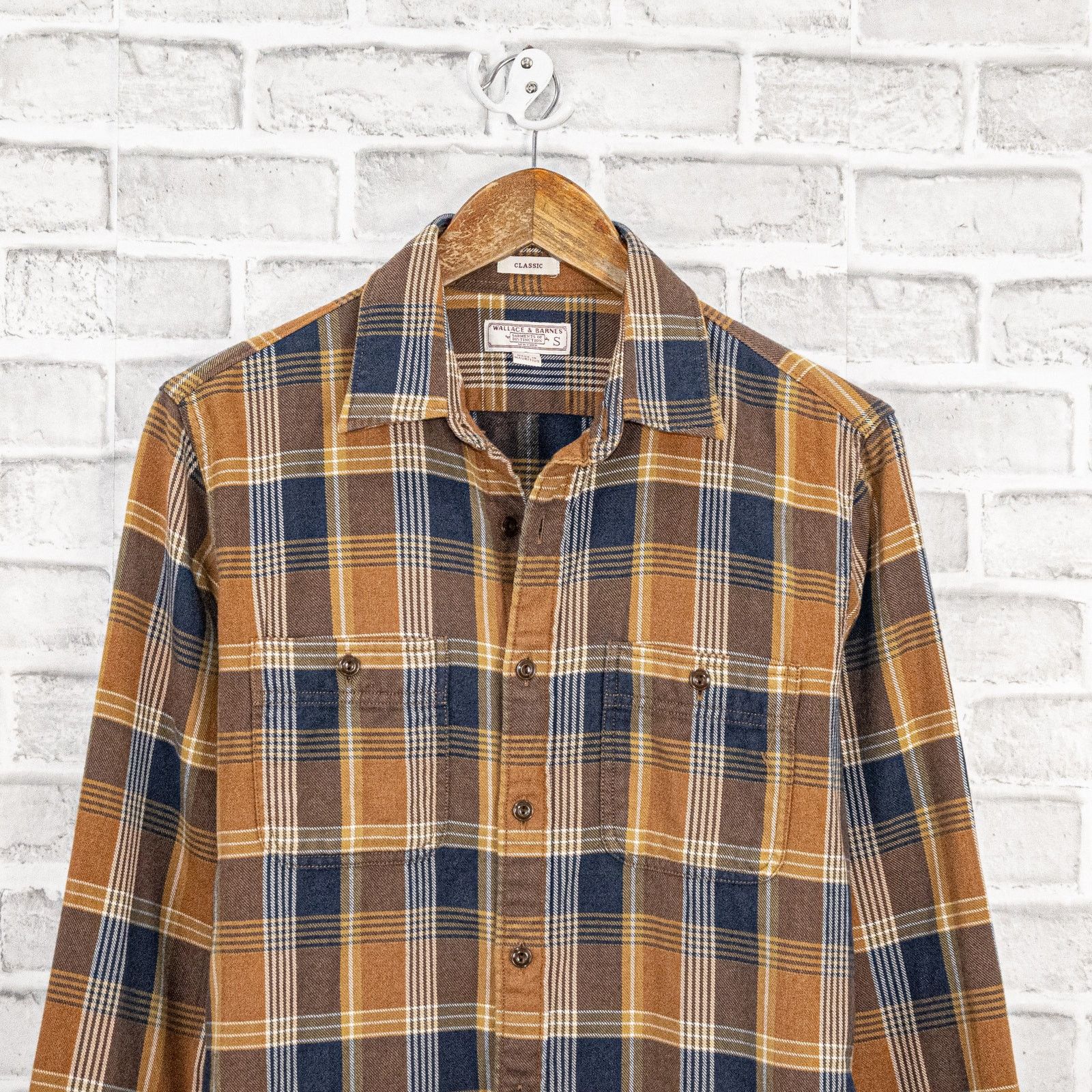 Wallace & Barnes Wallace & Barnes Button up Flannel Shirt in Brown Plaid Size US S / EU 44-46 / 1 - 2 Thumbnail