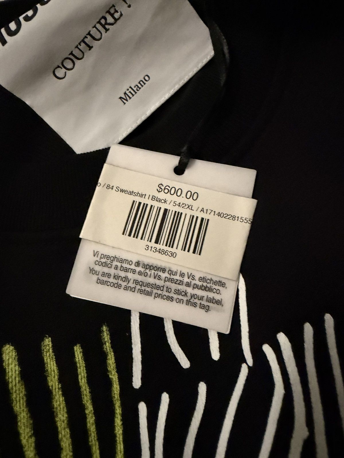 Moschino Moschino Couture “Rock 84” Graphic Sweatshirt — NWT Size US XXL / EU 58 / 5 - 5 Thumbnail