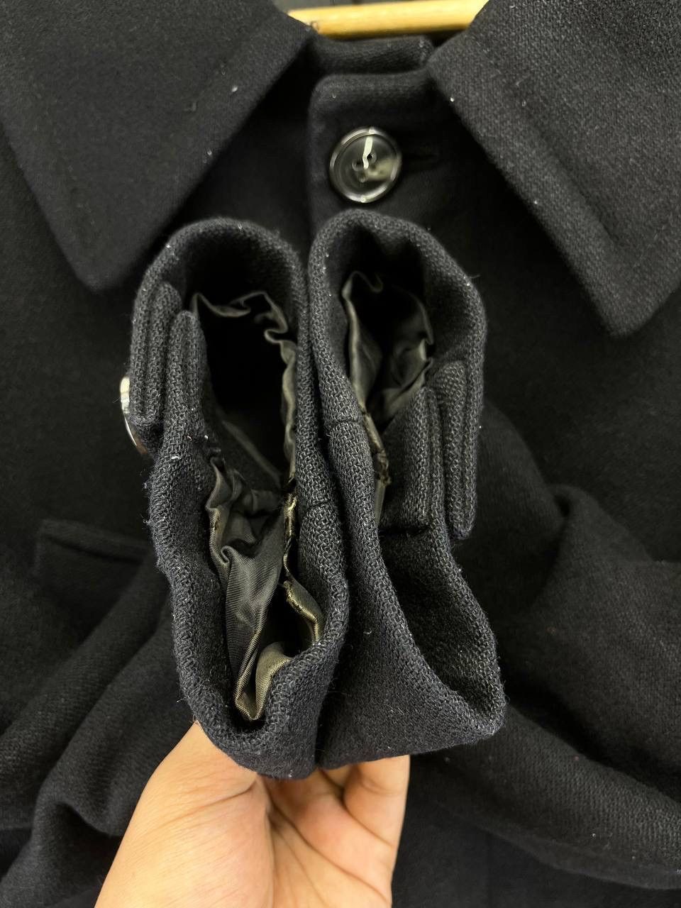 Issey Miyake Vintage Issey Miyake Zucca Trashed Black Wool Jacket Size L / US 10 / IT 46 - 10 Thumbnail