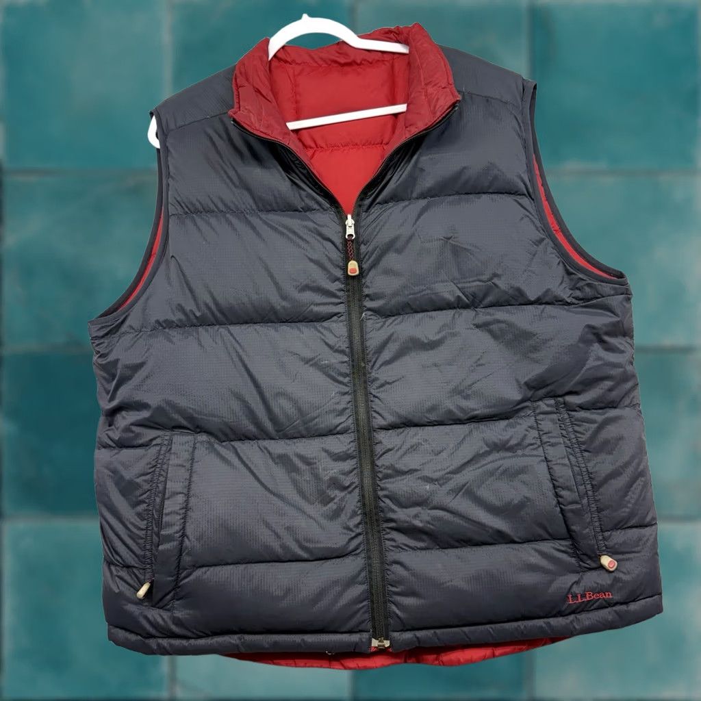 Vintage V.L.L.Bean Reversible Puffer Vest Vest Men XLT Tall Blue Red Full Zip XLT (Big & Tall) Size US XL / EU 56 / 4 - 1 Thumbnail