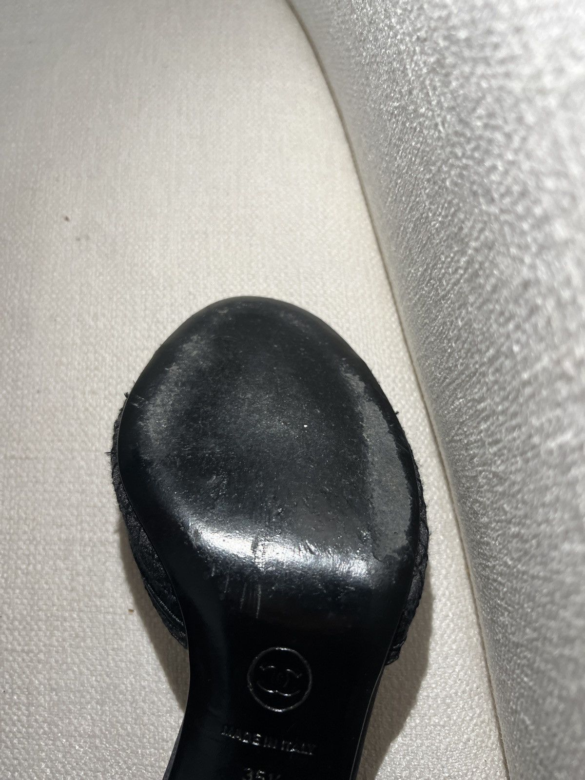Chanel Chanel Vintage Black Satin Quilted CC Logo Heels Size US 4.5 / IT 34.5 - 14 Thumbnail