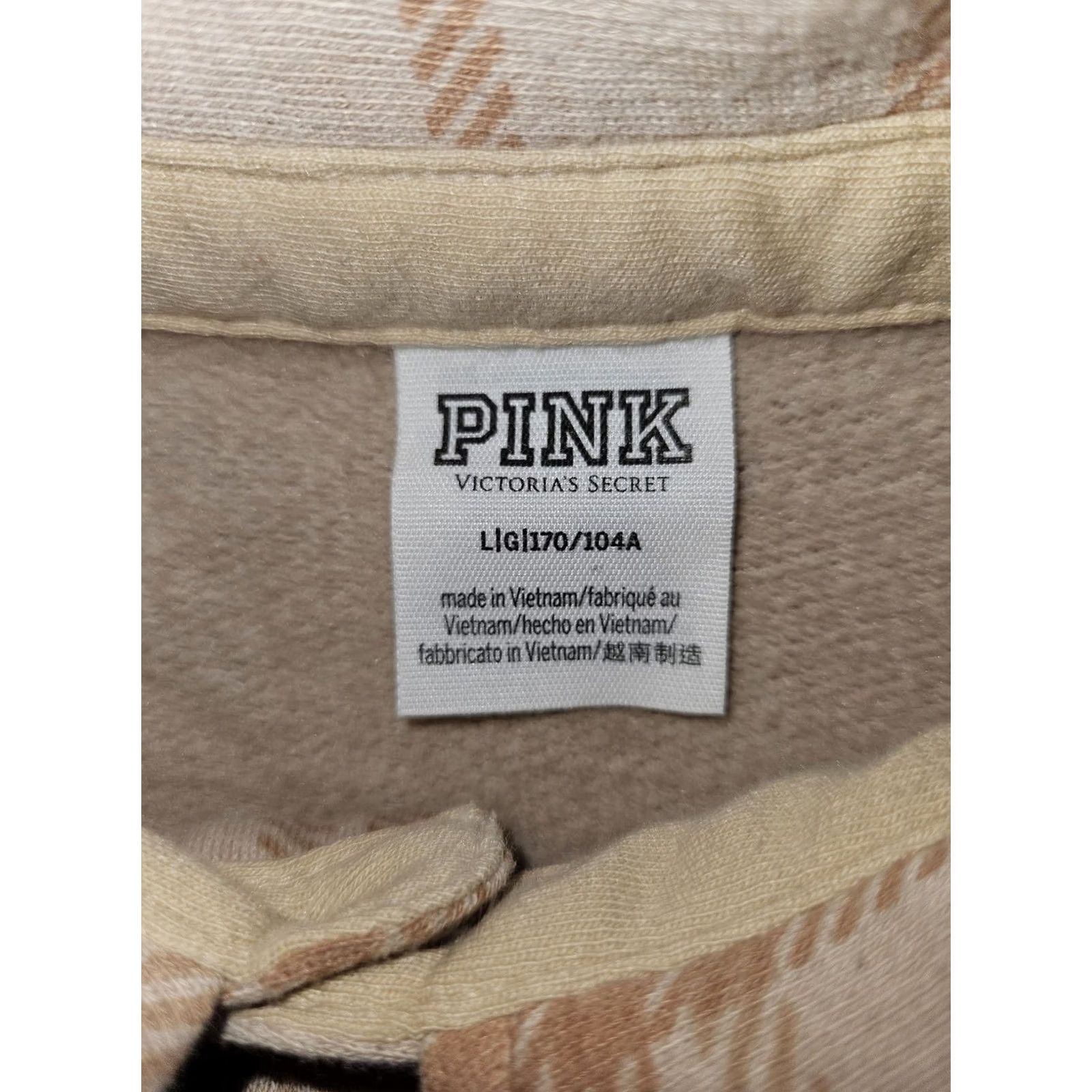 Pinko PINK Victoria's Secret Shirt Womens Large Plaid Button Up Pocket Beige Brown Cas Size L / US 10 / IT 46 - 4 Thumbnail