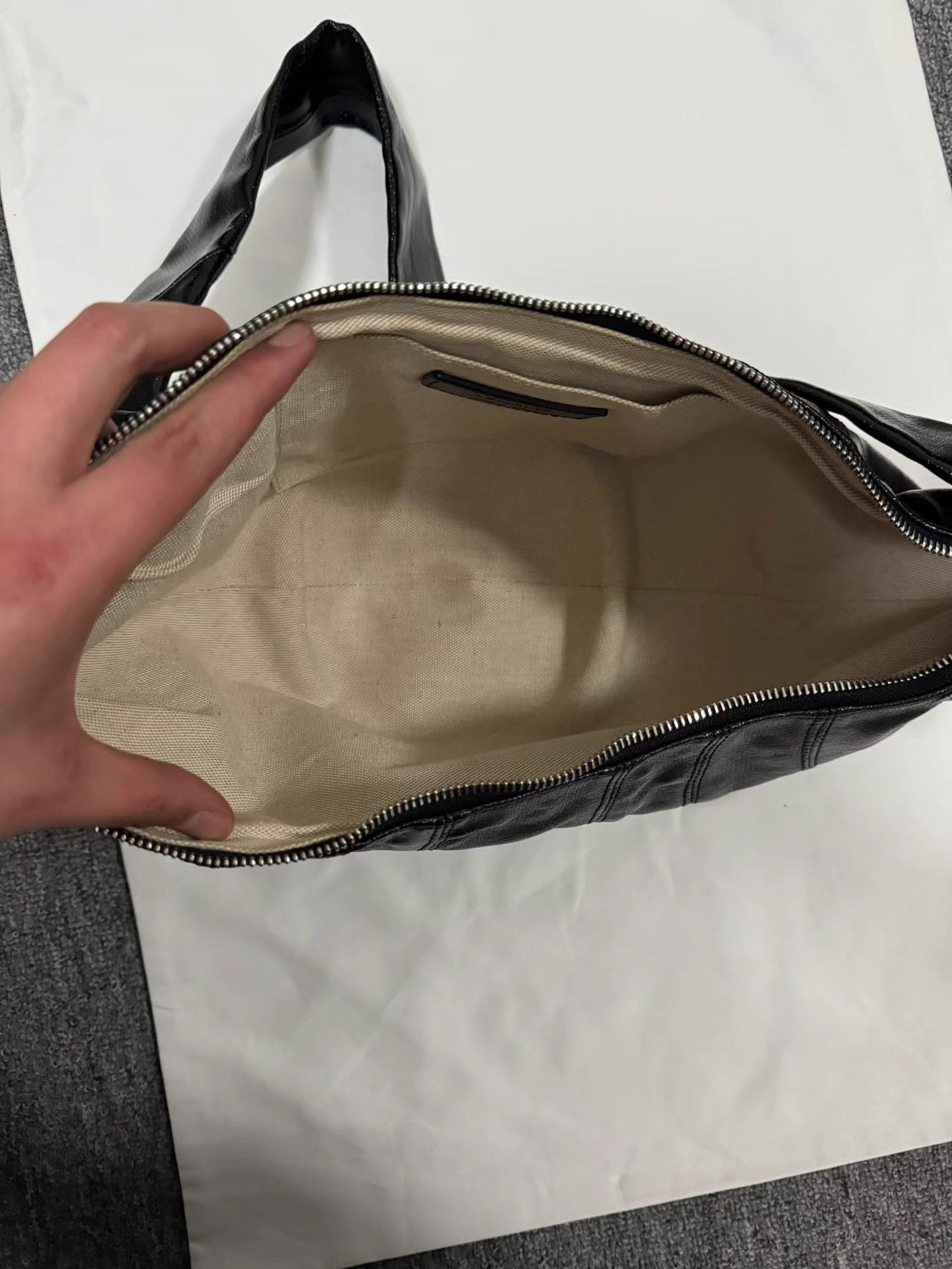 Lemaire Lemaire medium black coated Croissant bag Size ONE SIZE - 8 Thumbnail