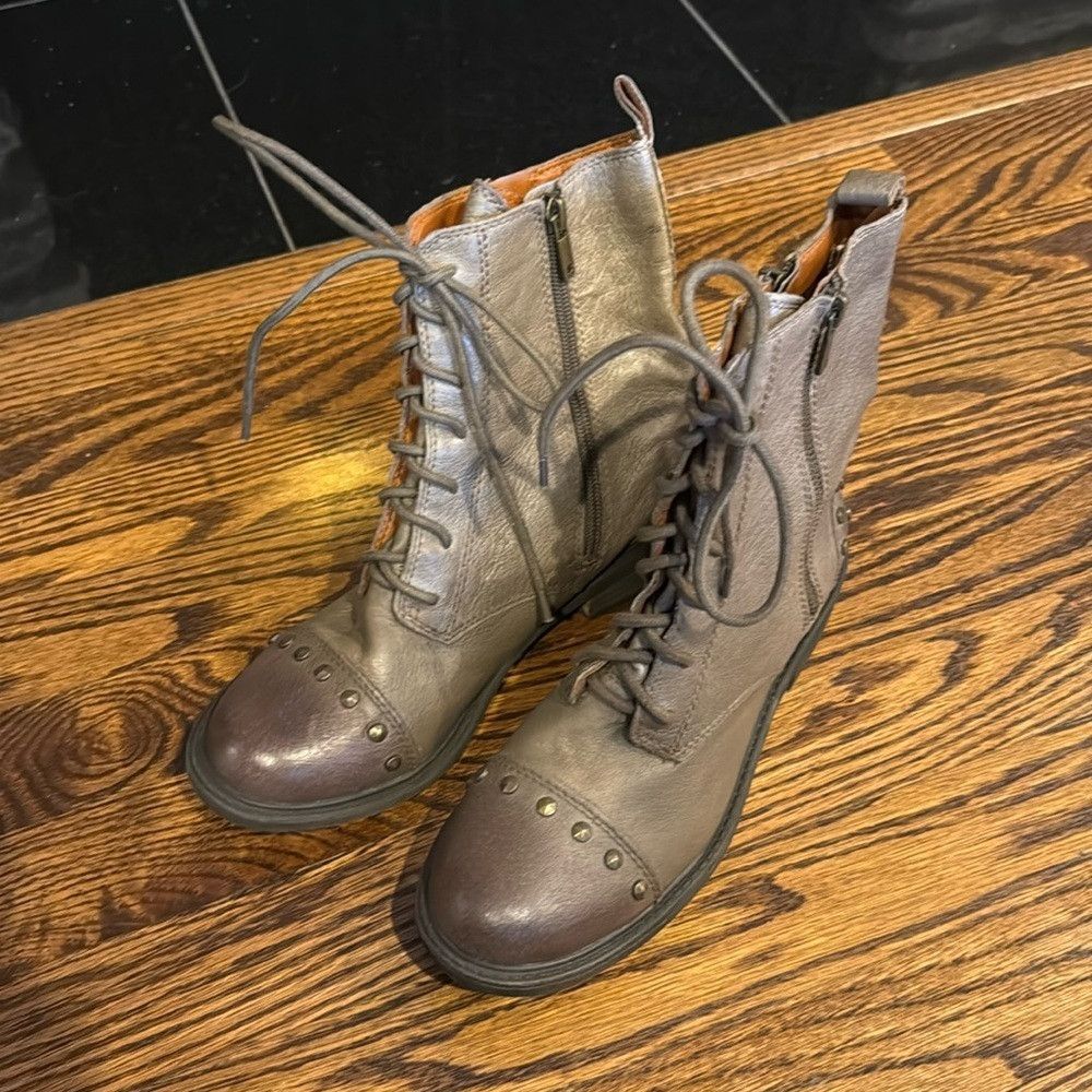 Lucky Brand Lucky Brand Women’s 7M Brown Leather Studded 6" Shaft Comba Size US 7 / IT 37 - 1 Thumbnail