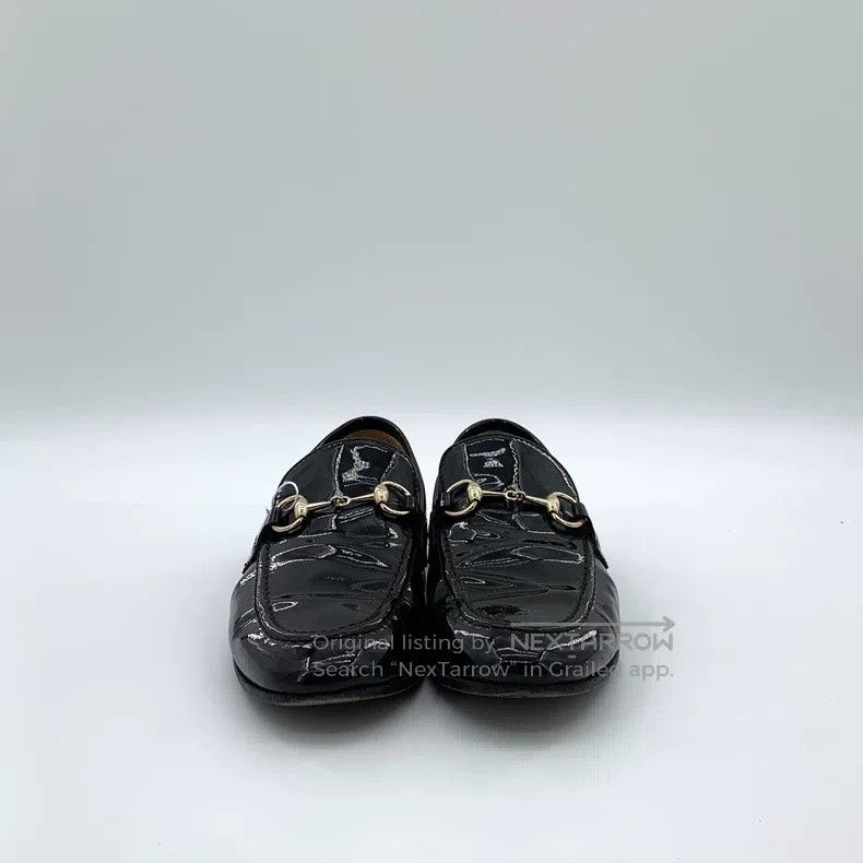 Gucci Gucci Black patent leather shiny horse buckle casual flat Size US 5 / IT 35 - 3 Thumbnail