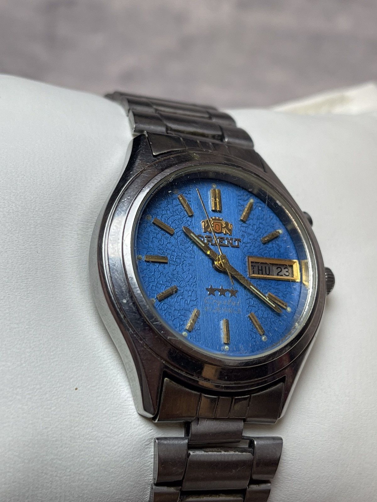 Japanese Brand × Orient 💙Vintage Orient avant-garde watch blue bracelet Size ONE SIZE - 4 Thumbnail