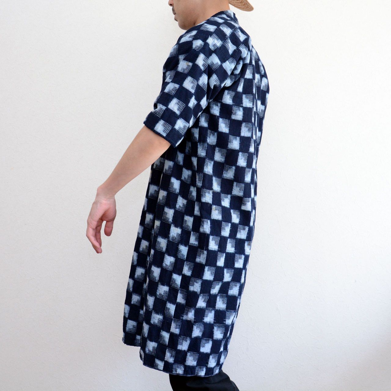Other Japanese Vintage Indigo Kasuri Kimono Robe Handmade Remake Size US XS / EU 42 / 0 - 11 Thumbnail
