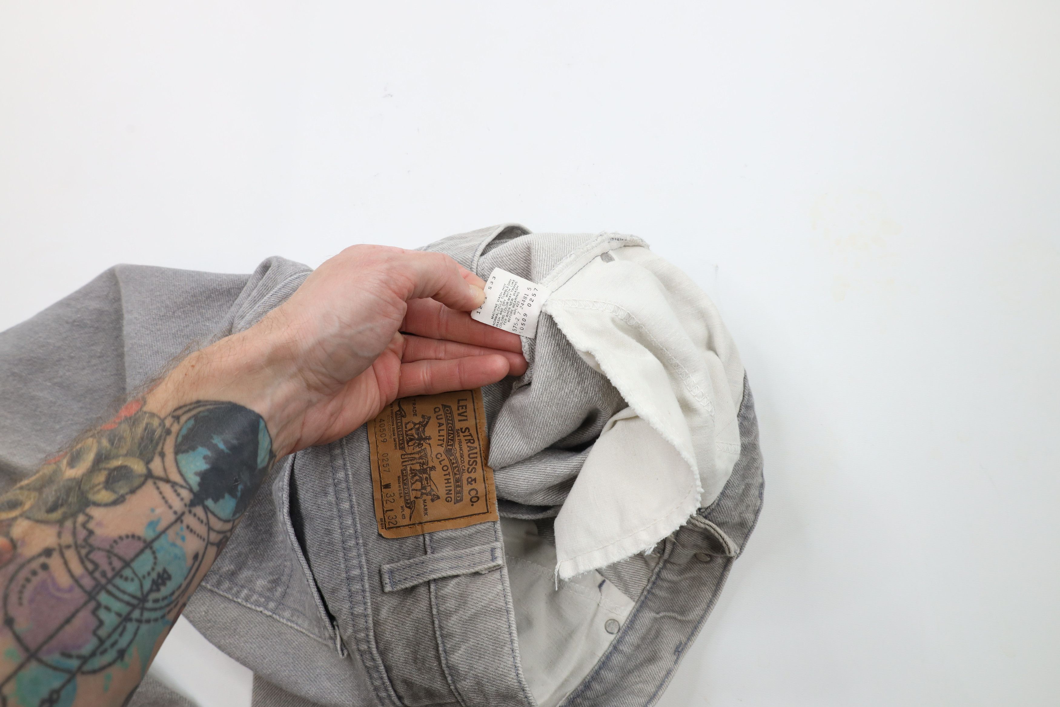 Levi's × Vintage Vintage 90s Levis Tab Straight Leg Denim Jeans Gray USA Size US 30 / EU 46 - 8 Thumbnail