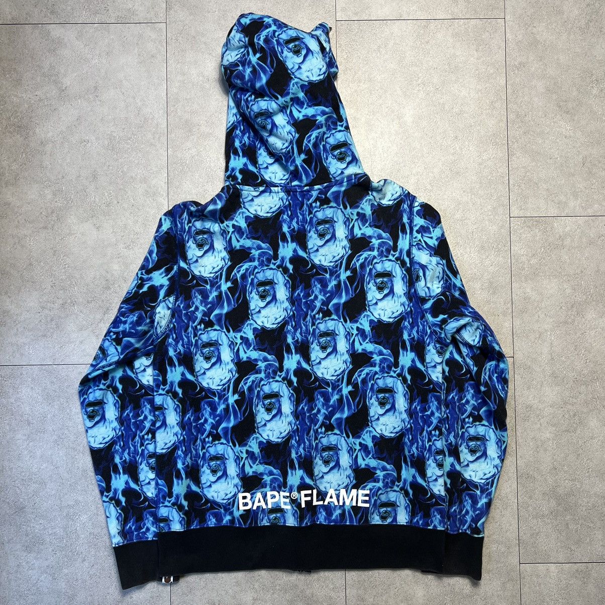 Bape Bape Flame Camo Full Shark Zip Hoodie Size US M / EU 48-50 / 2 - 2 Thumbnail