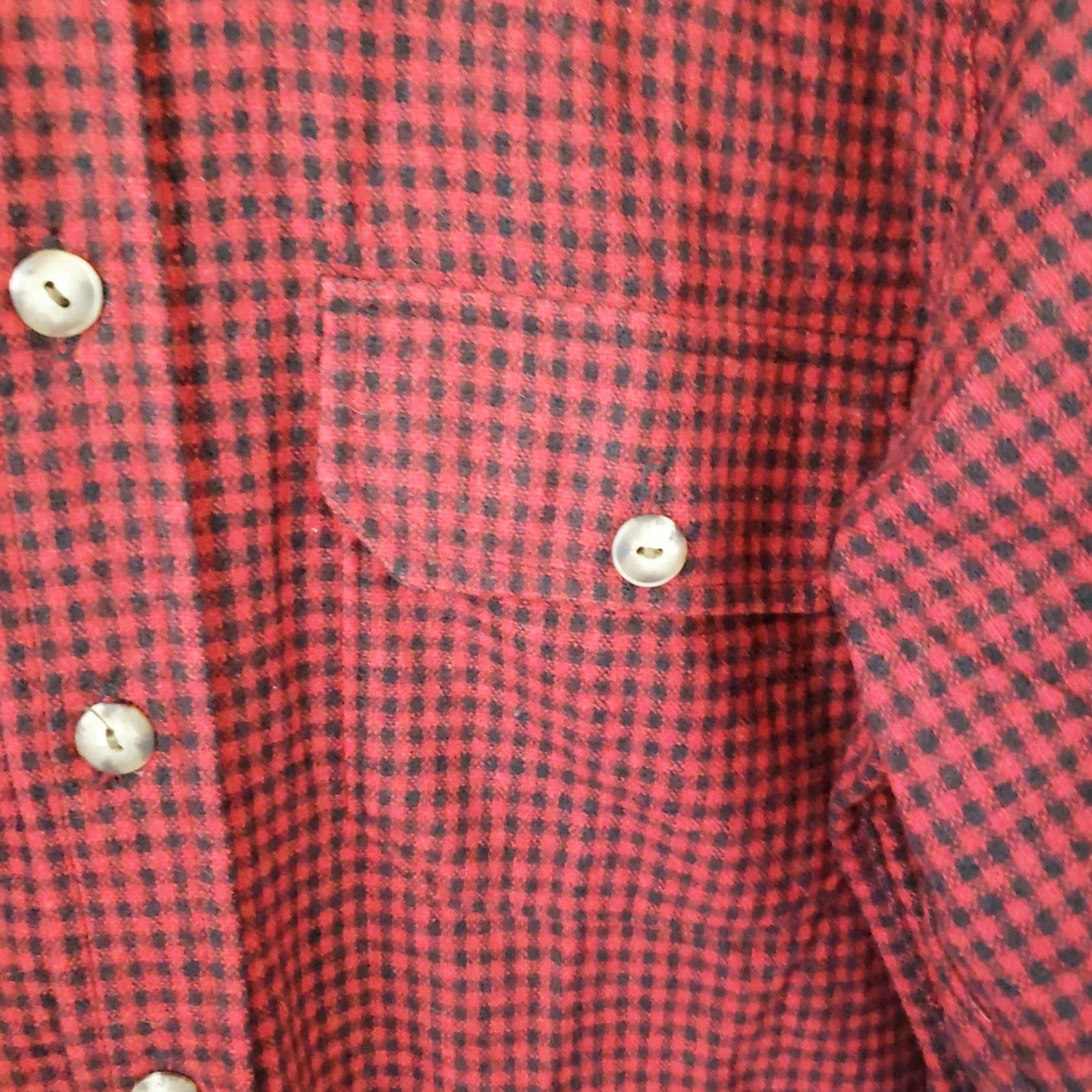 Vintage Woolrich for Lands End Shirt Red Wool Check Leather Collar M Long Sleeve Button-Front Made in USA 1980s Vintage Mens Womens? Size US M / EU 48-50 / 2 - 4 Thumbnail