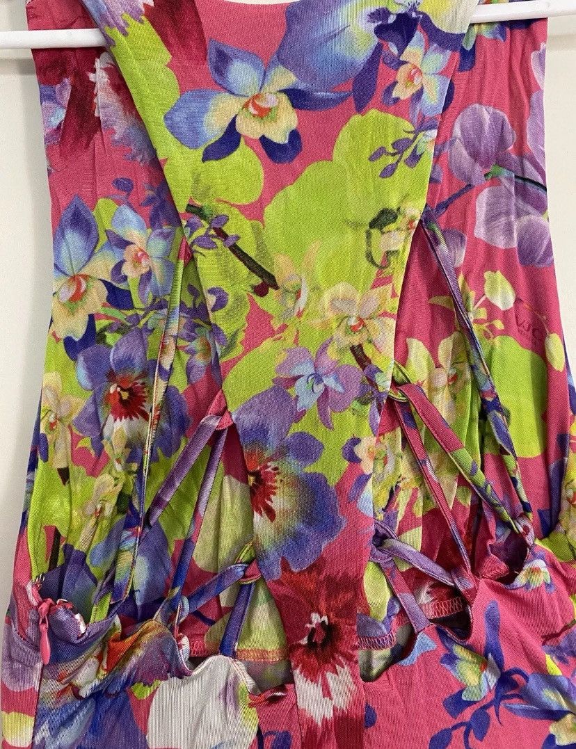 Versace Jeans Couture Versace jeans couture multicoloured floral midi dress size 8 Size S / US 4 / IT 40 - 3 Thumbnail