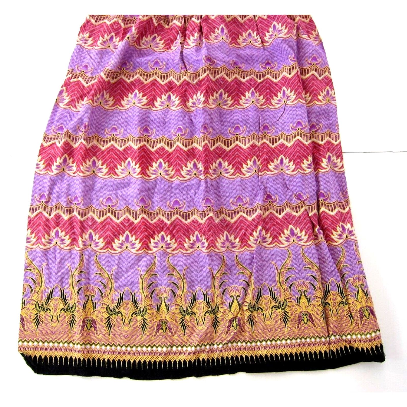 Vintage Vanee Thailand 100% Rayon Purple Yellow Red Floral Tunic Tank Sun Dress Small Size S / US 4 / IT 40 - 6 Thumbnail
