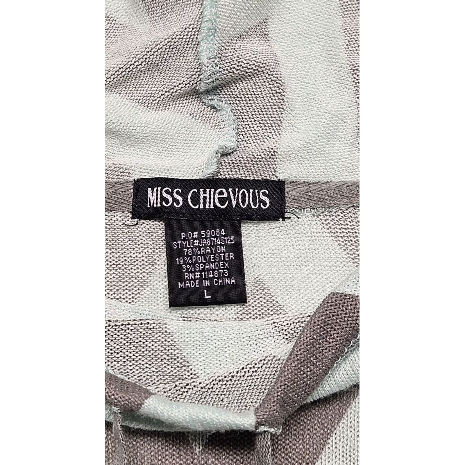 Vintage Miss Chievous Light Weight Hooded Tunic Top Lace Crochet Side Panels Women’s Large Teal Gray Cardigan Bohemian Womens L Size L / US 10 / IT 46 - 3 Thumbnail