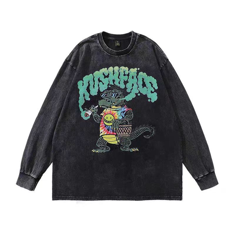 Japanese Brand × Vintage Street Vintage Hip Hop Printed Washed Long Sleeve T-Shirt Size US XL / EU 56 / 4 - 1 Thumbnail