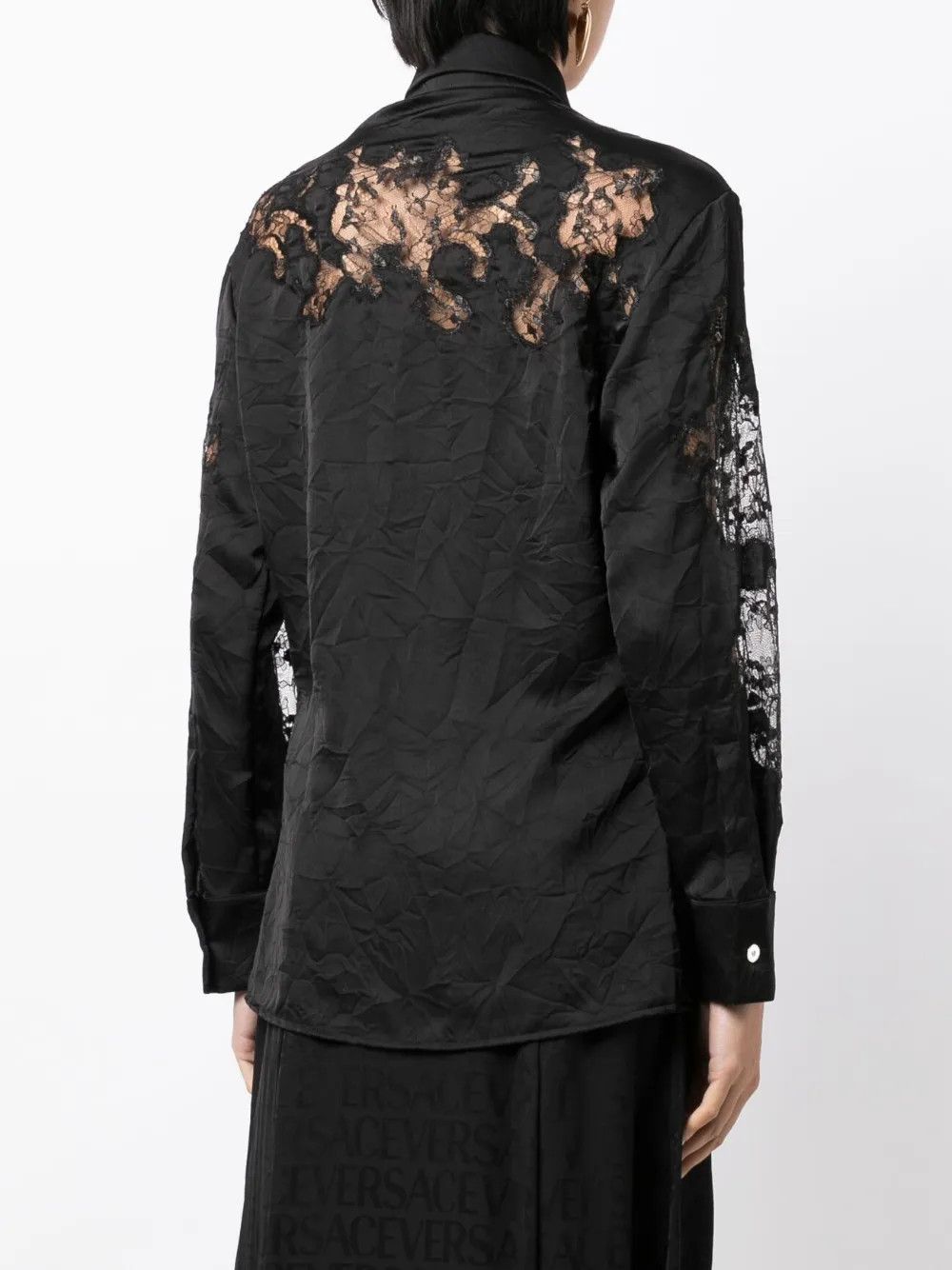 Versace o1y0226 Solid Color Shirt in Black Size XS / US 0-2 / IT 36-38 - 4 Thumbnail