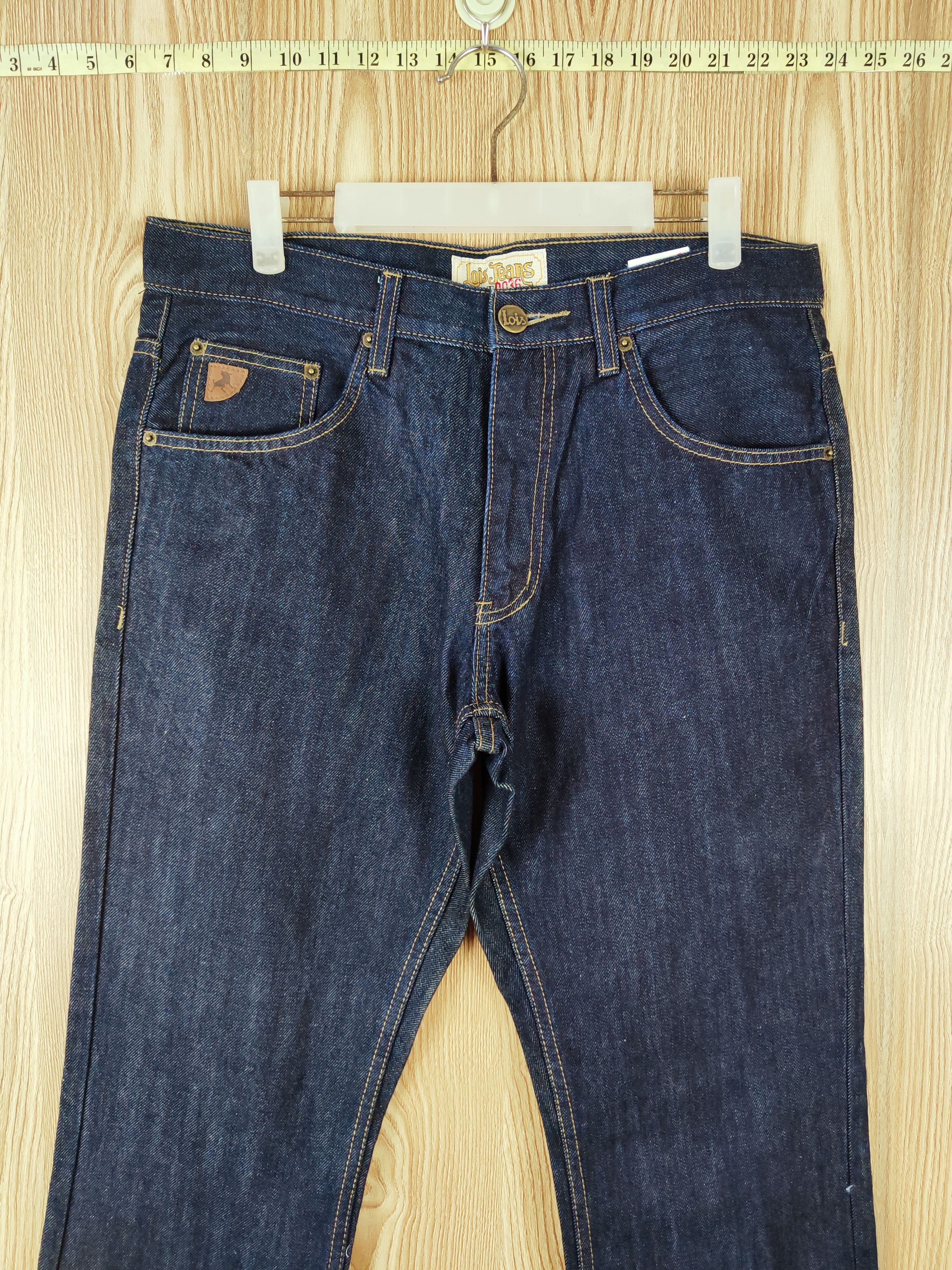 Japanese Brand × Vintage 1962 Lois 50th Anniversary Dark Blue Distressed Ripped Jeans Size US 35 - 2 Thumbnail