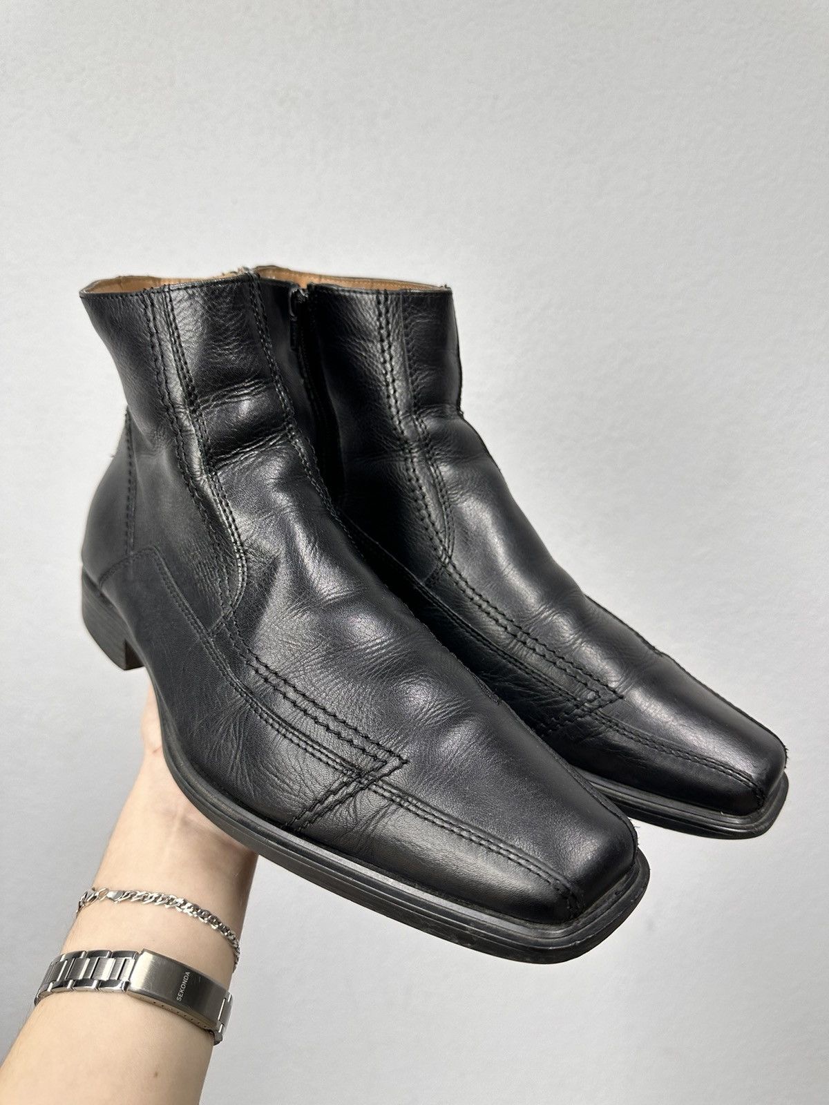 14th Addiction Vintage AS 98 Leather Black Boots Guidi Rick Owen Style GOA Size US 10 / EU 43 - 3 Thumbnail
